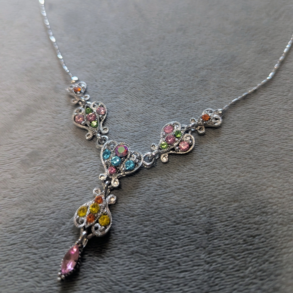 Elegant Multicolor Faux Gem Princess Necklace